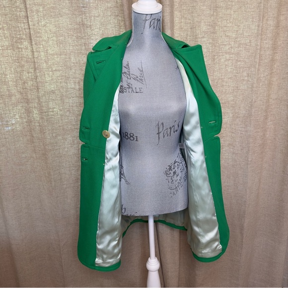 Banana Republic Double Breasted Pea Coat in a gorgeous Kelly Green, Size S - Picture 3 of 14